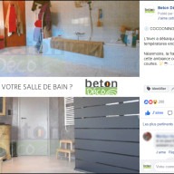Béton Déco : publication Facebook salle de bains