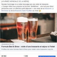 Orange Hotel : post Facebook bière