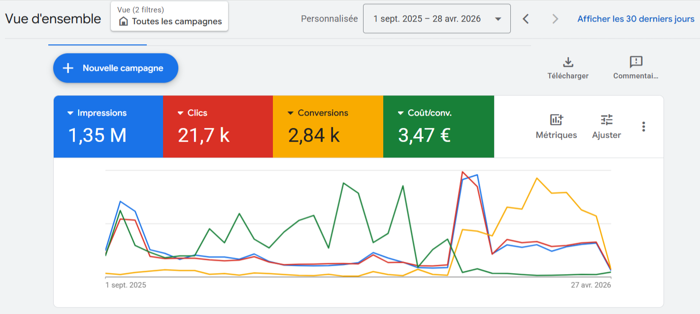 Statistiques Google Ads